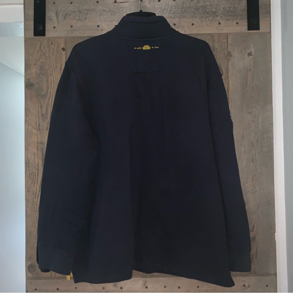 Men’s XXL NAUTICA Navy Yellow Color Block 1983 Coastal Horizon Zip Sweatshirt EC - Picture 11 of 15